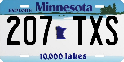 MN license plate 207TXS