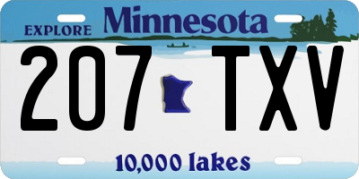 MN license plate 207TXV