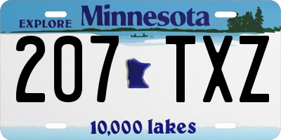 MN license plate 207TXZ