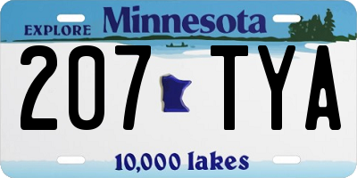 MN license plate 207TYA