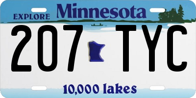 MN license plate 207TYC