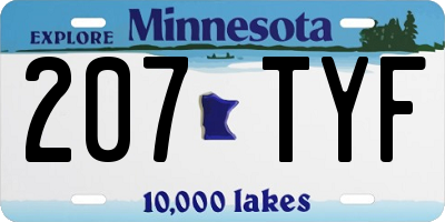 MN license plate 207TYF