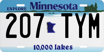 MN license plate 207TYM