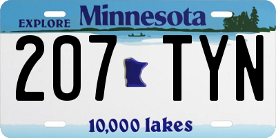 MN license plate 207TYN