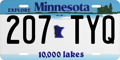 MN license plate 207TYQ