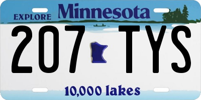 MN license plate 207TYS