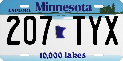 MN license plate 207TYX