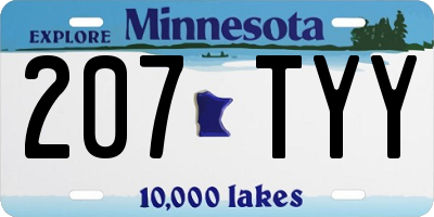 MN license plate 207TYY