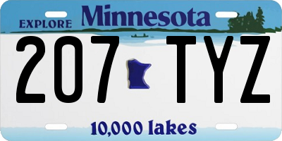 MN license plate 207TYZ