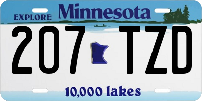 MN license plate 207TZD