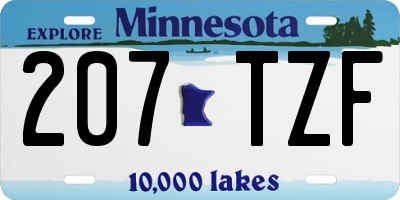 MN license plate 207TZF