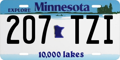MN license plate 207TZI