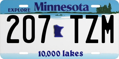 MN license plate 207TZM