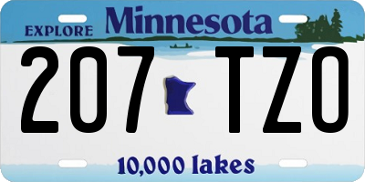 MN license plate 207TZO