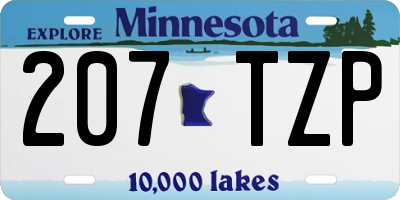 MN license plate 207TZP