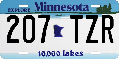 MN license plate 207TZR