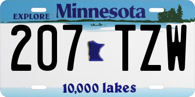 MN license plate 207TZW