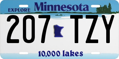MN license plate 207TZY