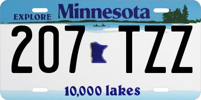 MN license plate 207TZZ