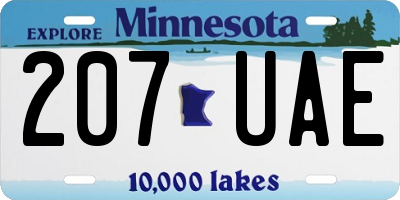 MN license plate 207UAE