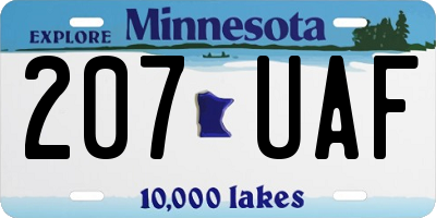 MN license plate 207UAF