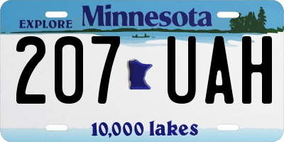 MN license plate 207UAH