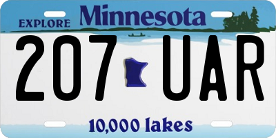 MN license plate 207UAR