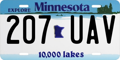 MN license plate 207UAV