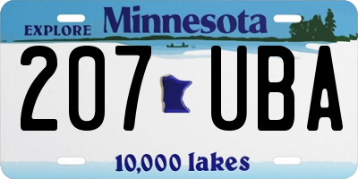 MN license plate 207UBA