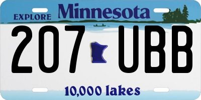 MN license plate 207UBB