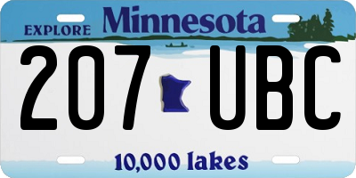 MN license plate 207UBC
