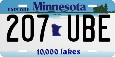 MN license plate 207UBE