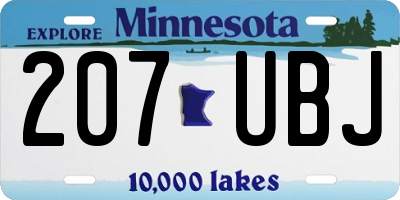 MN license plate 207UBJ