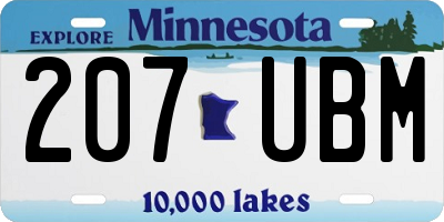 MN license plate 207UBM