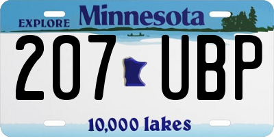 MN license plate 207UBP