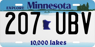 MN license plate 207UBV
