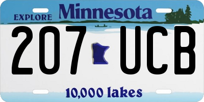 MN license plate 207UCB