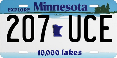 MN license plate 207UCE