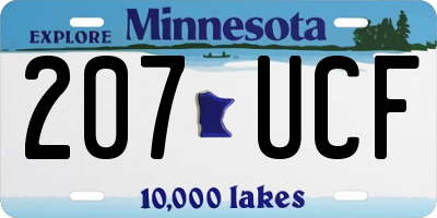MN license plate 207UCF