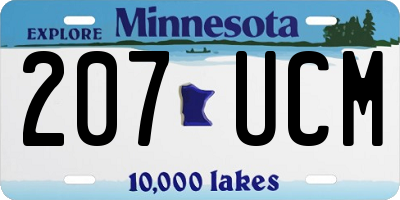 MN license plate 207UCM