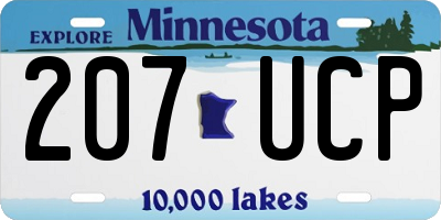 MN license plate 207UCP