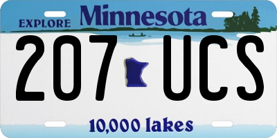 MN license plate 207UCS