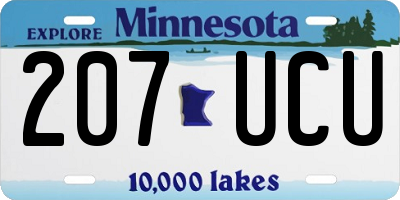 MN license plate 207UCU