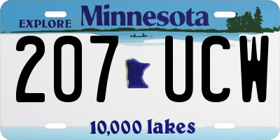 MN license plate 207UCW