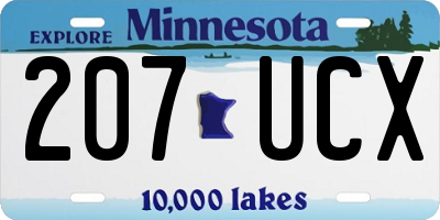 MN license plate 207UCX