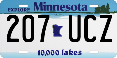MN license plate 207UCZ