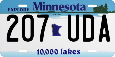 MN license plate 207UDA