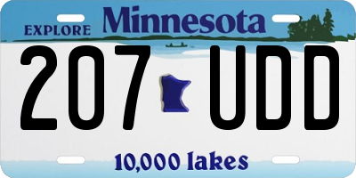MN license plate 207UDD