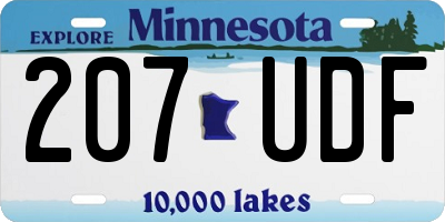 MN license plate 207UDF