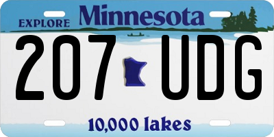 MN license plate 207UDG